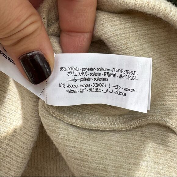 ZARA Women's 2PC Set Cream  Fitted Ribbed Top & Flared Rib Sweater Pants - Large - Picture 12 of 13